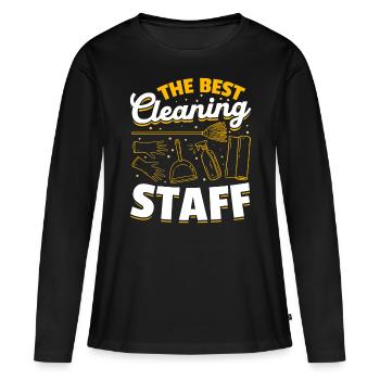 The Best Cleaning Staff - House Cleaning House Cle - Women's Premium Organic Long Sleeve Shirt - black - Front - Julia (174cm)