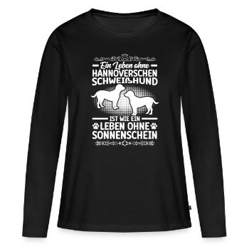 Une vie sans chien hanovrien - T-shirt manches longues Premium bio Femme - noir - Devant - Julia (174cm)