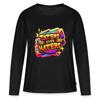 taters over haters 14 - Women's Premium Organic Long Sleeve Shirt - black - Front - Julia (174cm)