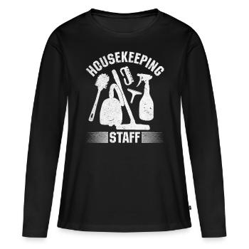Housekeeping Staff Housekeeper House Cleaner - Women's Premium Organic Long Sleeve Shirt - black - Front - Julia (174cm)