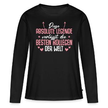 Arbeitskollegin Abschied Rente Geschenk - Frauen Premium Bio Langarmshirt - Schwarz - Vorne - Julia (174cm)