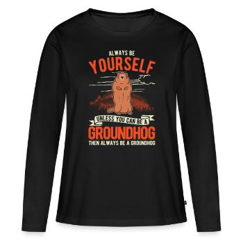 Marmotte marmotte marmotte - T-shirt manches longues Premium bio Femme - noir - Devant - Julia (174cm)