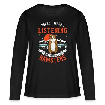 Hamster Hamster Roue Hamster Or Hamster Hamster - T-shirt manches longues Premium bio Femme - noir - Devant - Julia (174cm)