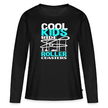 Montagnes russes Enfants Enfant Adolescents - T-shirt manches longues Premium bio Femme - noir - Devant - Julia (174cm)