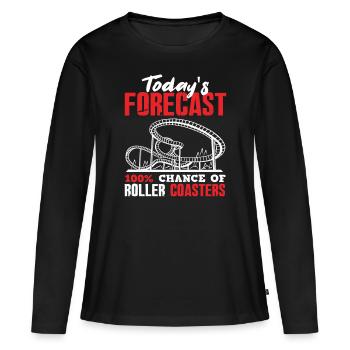 Prédiction des montagnes russes - T-shirt manches longues Premium bio Femme - noir - Devant - Julia (174cm)