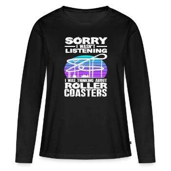 Montagnes russes disant idée cadeau - T-shirt manches longues Premium bio Femme - noir - Devant - Julia (174cm)