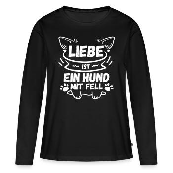 Chien Propriétaire De Chien Propriétaire De Chien Motif Chiens - T-shirt manches longues Premium bio Femme - noir - Devant - Julia (174cm)