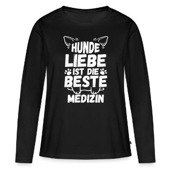 Chien Propriétaire De Chien Propriétaire De Chien Motif Chiens - T-shirt manches longues Premium bio Femme - noir - Devant - Julia (174cm)