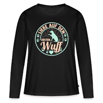 Chien Propriétaire De Chien Propriétaire De Chien Motif Chiens - T-shirt manches longues Premium bio Femme - noir - Devant - Julia (174cm)