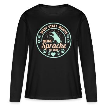 Chien Propriétaire De Chien Propriétaire De Chien Motif Chiens - T-shirt manches longues Premium bio Femme - noir - Devant - Julia (174cm)