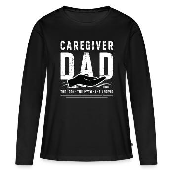 Soignant Papa L’idole Le mythe Famille Gardien - T-shirt manches longues Premium bio Femme - noir - Devant - Julia (174cm)
