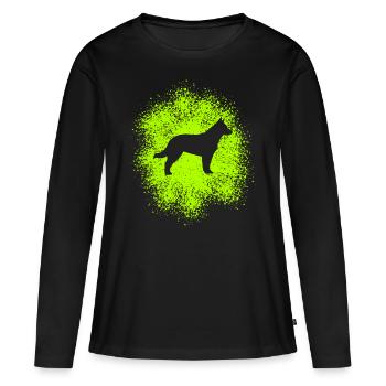 Schäferhund – Treuer Begleiter - Frauen Premium Bio Langarmshirt - Schwarz - Vorne - Julia (174cm)