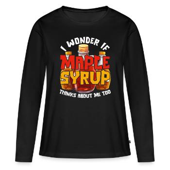 Maple Syrup Maple Tree Maple Sap - Women's Premium Organic Long Sleeve Shirt - black - Front - Julia (174cm)