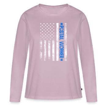Postangestellter Post Briefträger USA Flagge Postbote - Frauen Premium Bio Langarmshirt - Altrosa - Vorne - Julia (174cm)
