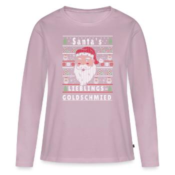 Ugly Christmas SANTA'S FAVORITE GOLDSMITH - Women's Premium Organic Long Sleeve Shirt - dusky pink - Front - Julia (174cm)