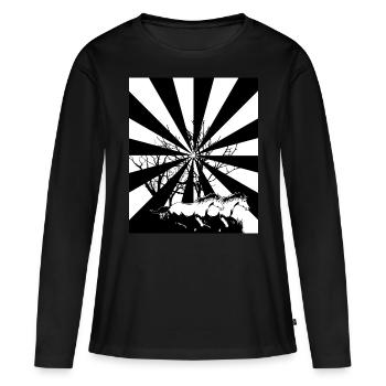 Fantasy Chevaux Sauvages Cheval Chevaux Poney - T-shirt manches longues Premium bio Femme - noir - Devant - Julia (174cm)