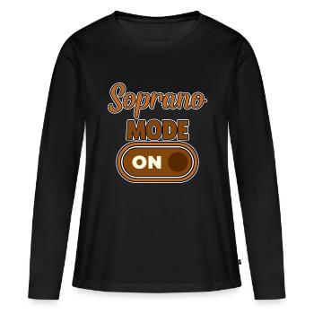 Mode Soprano activé 2 - T-shirt manches longues Premium bio Femme - noir - Devant - Julia (174cm)