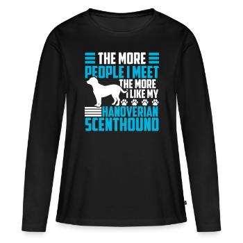 Sweathound hanovrien plus comme - T-shirt manches longues Premium bio Femme - noir - Devant - Julia (174cm)