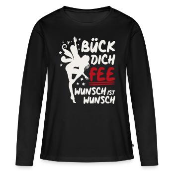 Bend over Fairy - Wish is Wish - Women's Premium Organic Long Sleeve Shirt - black - Front - Julia (174cm)