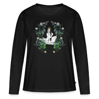 Mädchen Frau Frühling Blumen Fantasy Eierschale - Frauen Premium Bio Langarmshirt - Schwarz - Vorne - Julia (174cm)