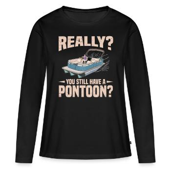 Capitaine Tritoon - T-shirt manches longues Premium bio Femme - noir - Devant - Julia (174cm)