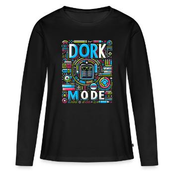 Mode Dork 14 - T-shirt manches longues Premium bio Femme - noir - Devant - Julia (174cm)