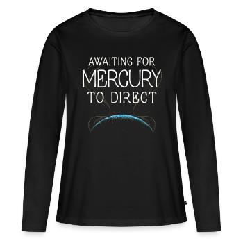 Mercure rétrograde - T-shirt manches longues Premium bio Femme - noir - Devant - Julia (174cm)