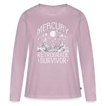Mercury Retrograde Survivor - Women's Premium Organic Long Sleeve Shirt - dusky pink - Front - Julia (174cm)