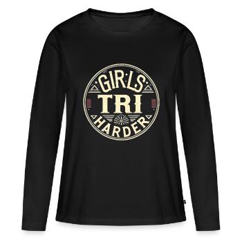 Filles Tri 12 - T-shirt manches longues Premium bio Femme - noir - Devant - Julia (174cm)
