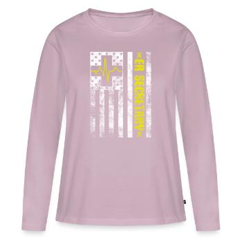 Emergency Room Registrar Registration ER Secretary - Women's Premium Organic Long Sleeve Shirt - dusky pink - Front - Julia (174cm)