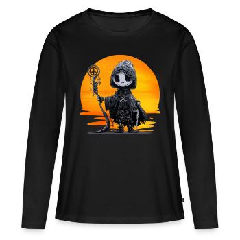 The Peacemaker. Grim Reaper, Death, Peace, Humor, - Women's Premium Organic Long Sleeve Shirt - black - Front - Julia (174cm)
