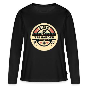 Filles Tri 8 - T-shirt manches longues Premium bio Femme - noir - Devant - Julia (174cm)
