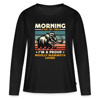 Le matin de l’amant de mammouth laineux n’est pas ma préhistoire - T-shirt manches longues Premium bio Femme - noir - Devant - Julia (174cm)