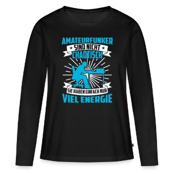 Les radioamateurs ne sont pas des radioamateurs chaotiques - T-shirt manches longues Premium bio Femme - noir - Devant - Julia (174cm)