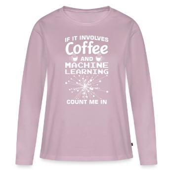 Machine Learning Algorithms AI Data Analyst - Women's Premium Organic Long Sleeve Shirt - dusky pink - Front - Julia (174cm)