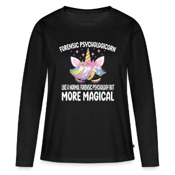 Psychologue médico-légal comme un psychologue normal - T-shirt manches longues Premium bio Femme - noir - Devant - Julia (174cm)
