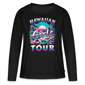 Hawaiian Girls Tour - Women's Premium Organic Long Sleeve Shirt - black - Front - Julia (174cm)