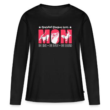 Bearded Dragon Lover Mom The Idol Herpetologist - Frauen Premium Bio Langarmshirt - Schwarz - Vorne - Julia (174cm)