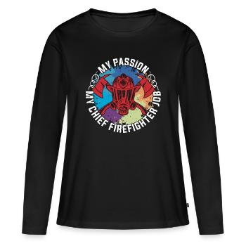 Chief Firefighter My Passion My Chief Fire Service - Women's Premium Organic Long Sleeve Shirt - black - Front - Julia (174cm)