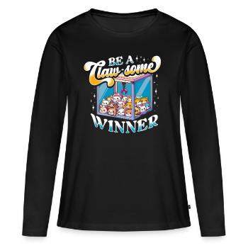 Gripper Kraller Gripper Be A Claw-Some Winner - T-shirt manches longues Premium bio Femme - noir - Devant - Julia (174cm)