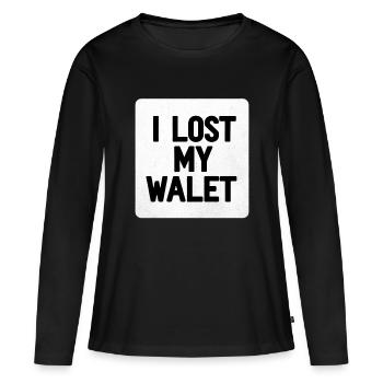 J’ai perdu mon portefeuille 14 - T-shirt manches longues Premium bio Femme - noir - Devant - Julia (174cm)