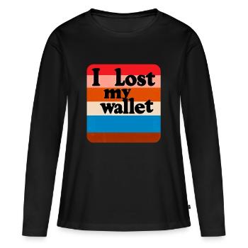J’ai perdu mon portefeuille 16 - T-shirt manches longues Premium bio Femme - noir - Devant - Julia (174cm)