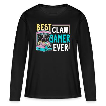 Gripper Kraller Gripper Meilleur joueur de griffes de tous les temps - T-shirt manches longues Premium bio Femme - noir - Devant - Julia (174cm)