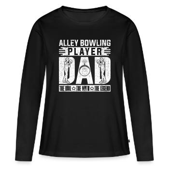 Joueur de bowling de ruelle papa le joueur de bowling Idol - T-shirt manches longues Premium bio Femme - noir - Devant - Julia (174cm)