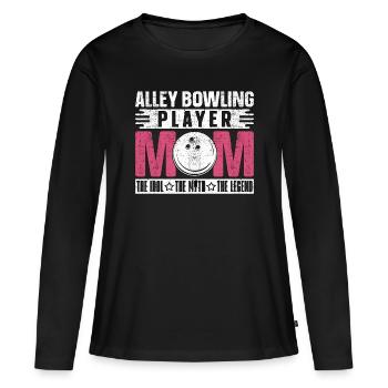 Joueur de bowling de ruelle maman l’idole aime le bowling - T-shirt manches longues Premium bio Femme - noir - Devant - Julia (174cm)