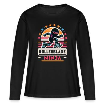 Rollerblade Ninja 7 - T-shirt manches longues Premium bio Femme - noir - Devant - Julia (174cm)