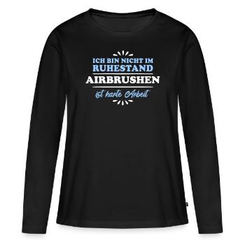 Retraite Pensionné Retraité Aérographe - T-shirt manches longues Premium bio Femme - noir - Devant - Julia (174cm)