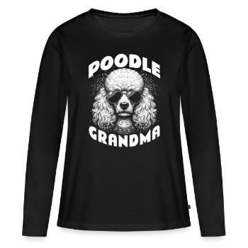 Poodle Grandma - Frauen Premium Bio Langarmshirt - Schwarz - Vorne - Julia (174cm)