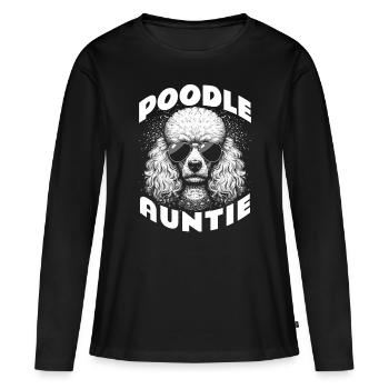 Tante caniche - T-shirt manches longues Premium bio Femme - noir - Devant - Julia (174cm)