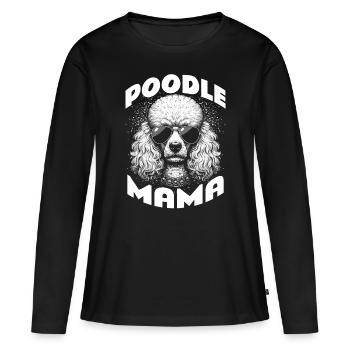 Maman caniche - T-shirt manches longues Premium bio Femme - noir - Devant - Julia (174cm)